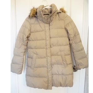 Uniqlo Juniors puffer coat w/hood natural, 11-12y